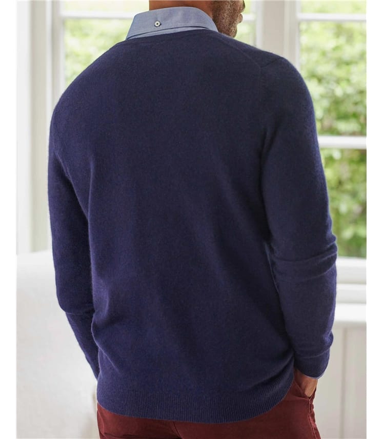 Mens Pure Cashmere V Neck Cardigan