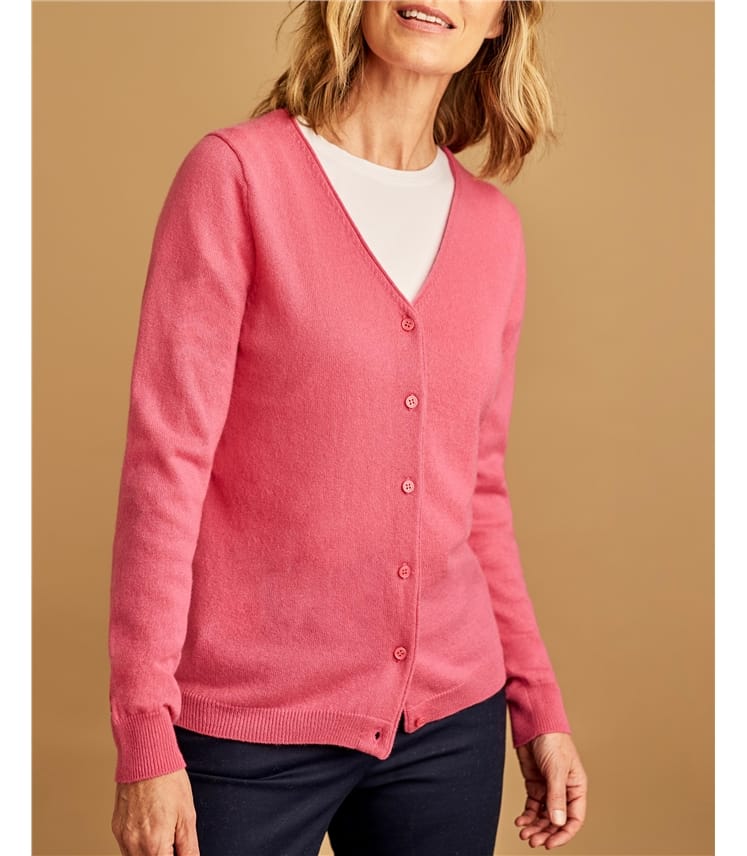 Cashmere Merino Classic V Neck Cardigan