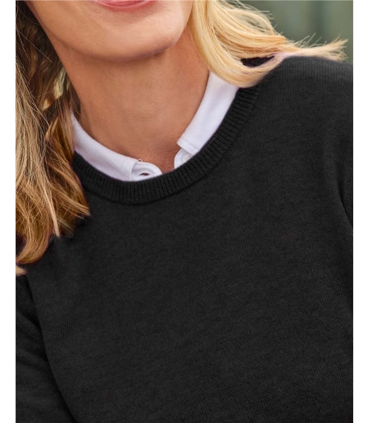 Cashmere and Merino Crew Neck Knitted Jumper