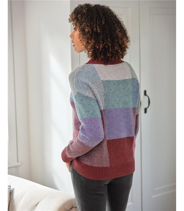 Checked Colour Block Jumper