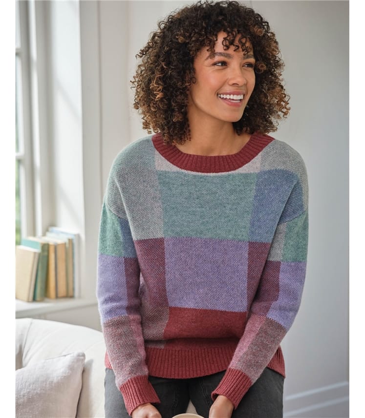 Birdseye Colour Block Jumper