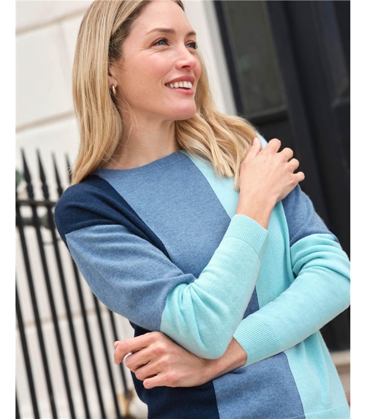 Cashmere Blend Vertical Stripe Sweater