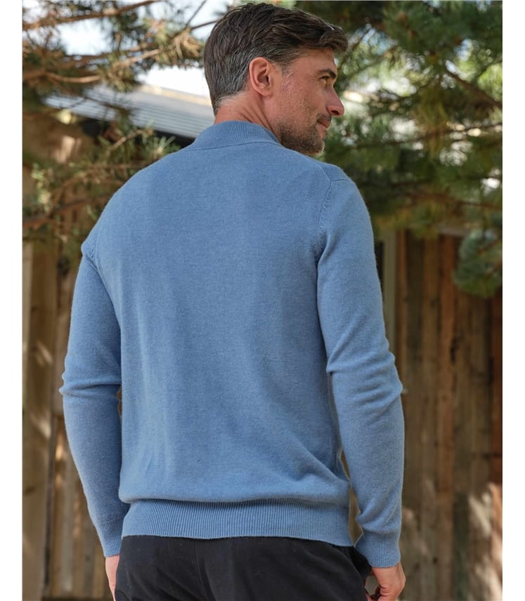 Cashmere and Merino Zip Neck Jumper