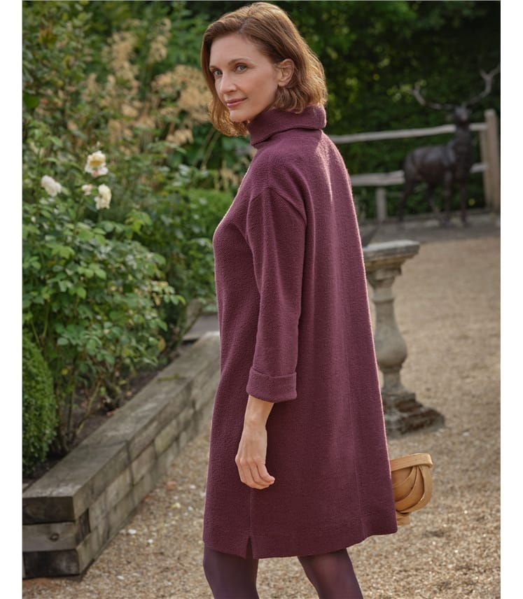 Robe en jersey texturé à col bénitier
