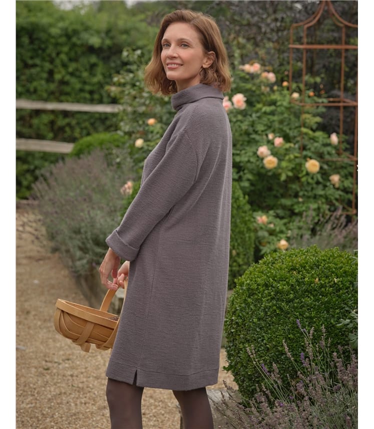 Robe en jersey texturé à col bénitier