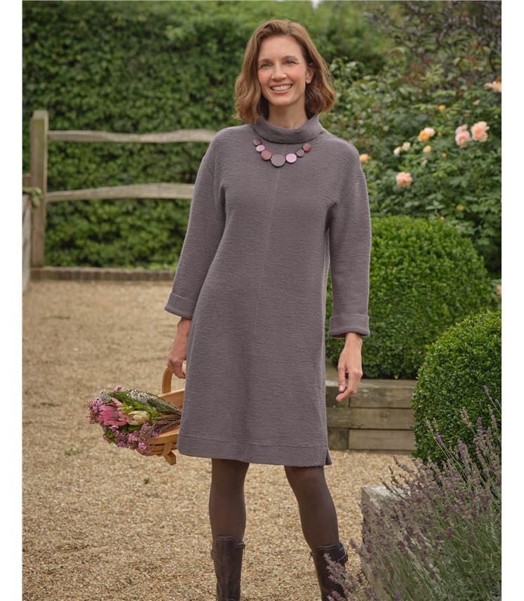 Robe en jersey texturé à col bénitier