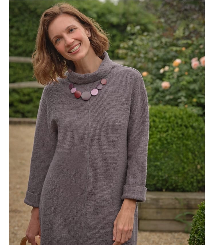 Robe en jersey texturé à col bénitier
