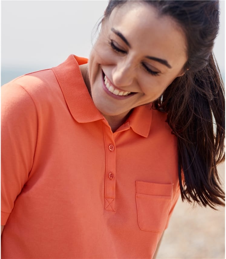 women's cotton pique polo shirts