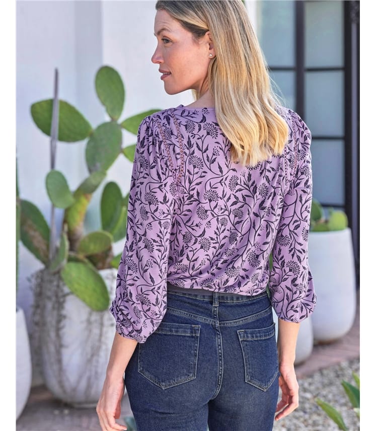 Double Lace Detail Jersey Top