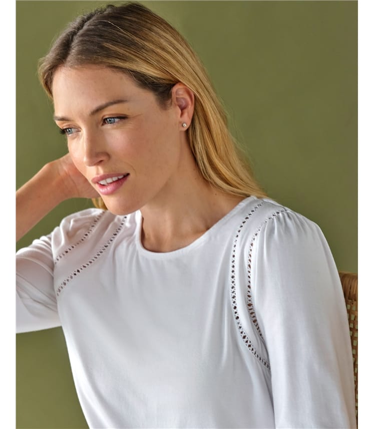 Double Lace Detail Jersey Top