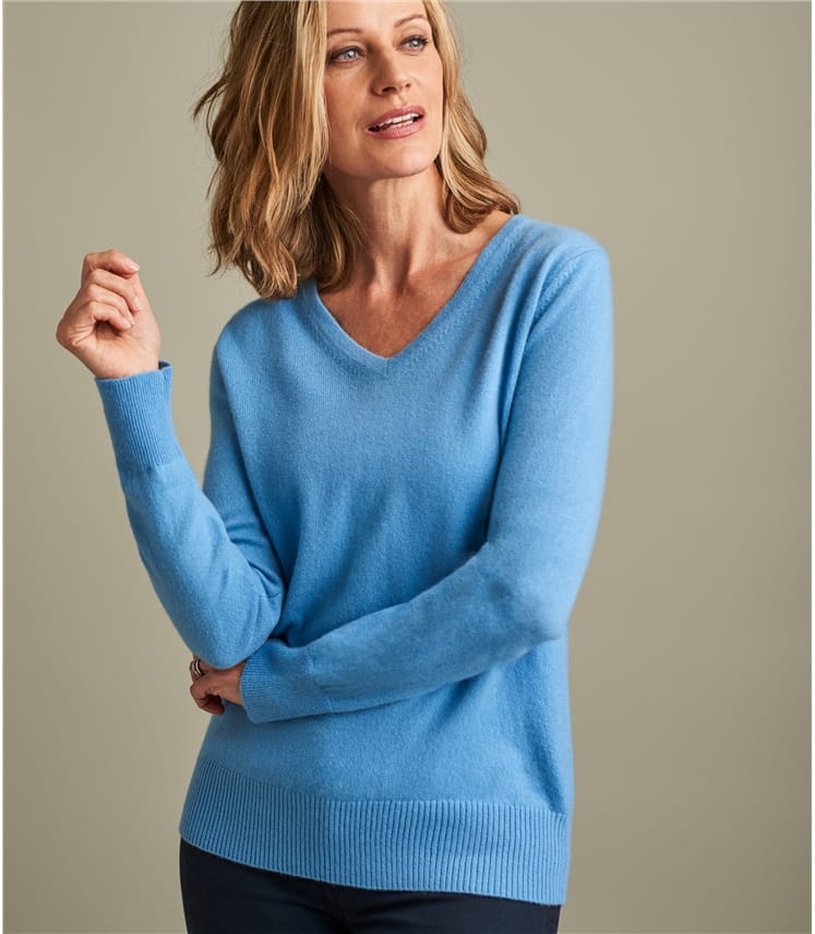 Serenity | Womens Luxurious Pure Cashmere V Neck Jumper | WoolOvers AU