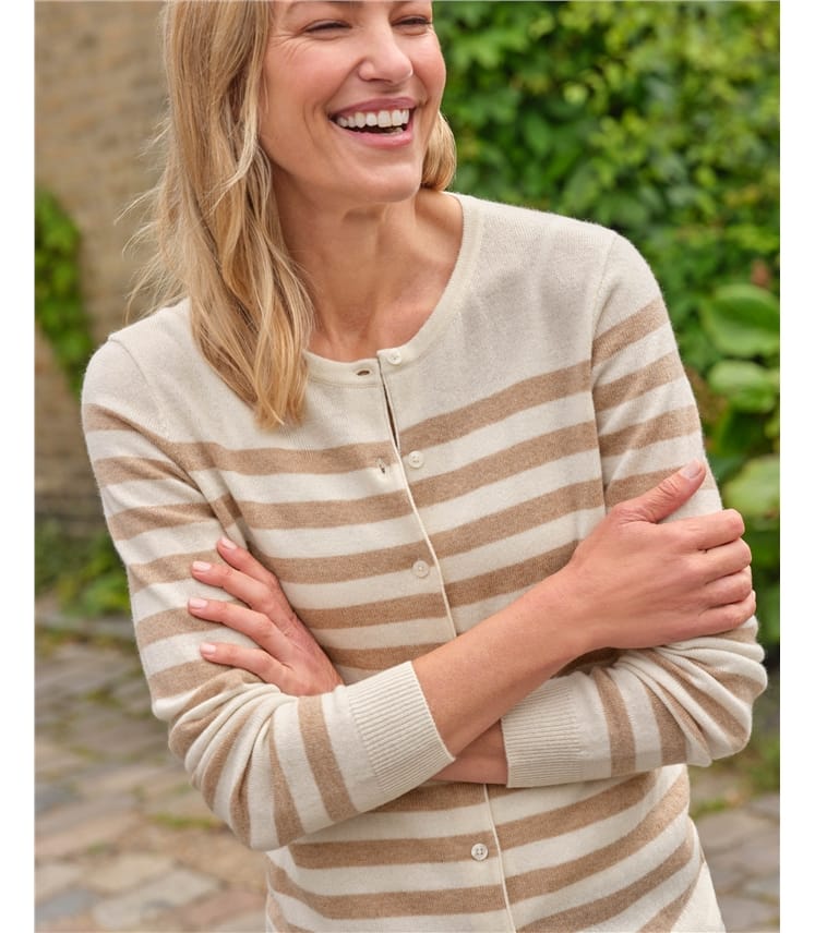 Cashmere Merino Crew Neck Cardigan