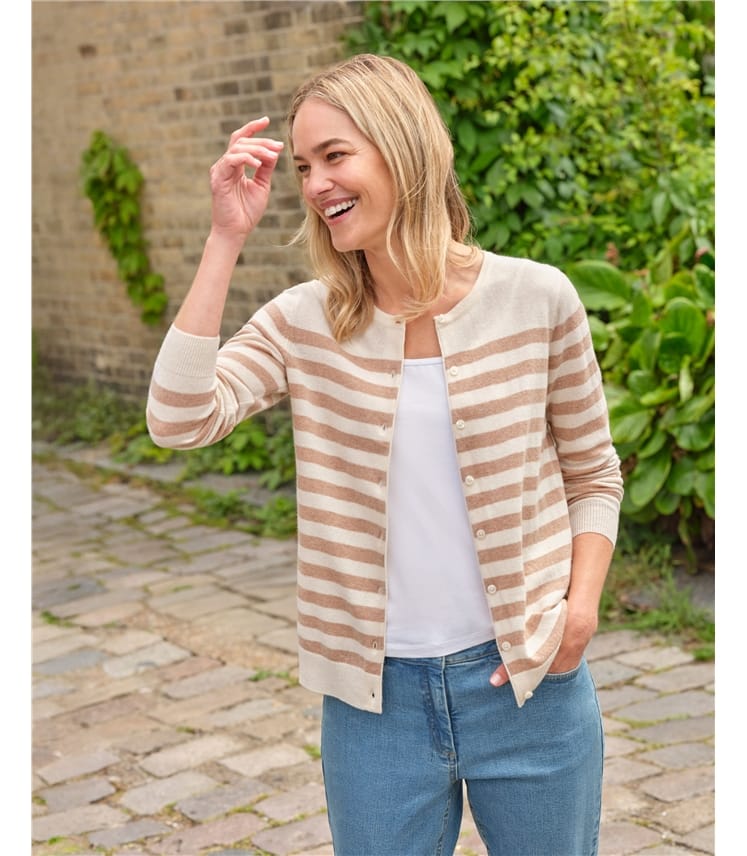 Cashmere Merino Crew Neck Cardigan