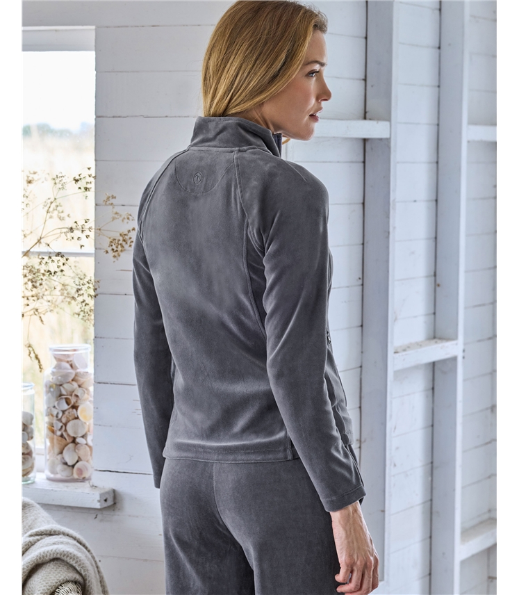 Placid Velour Zip Through Jumper