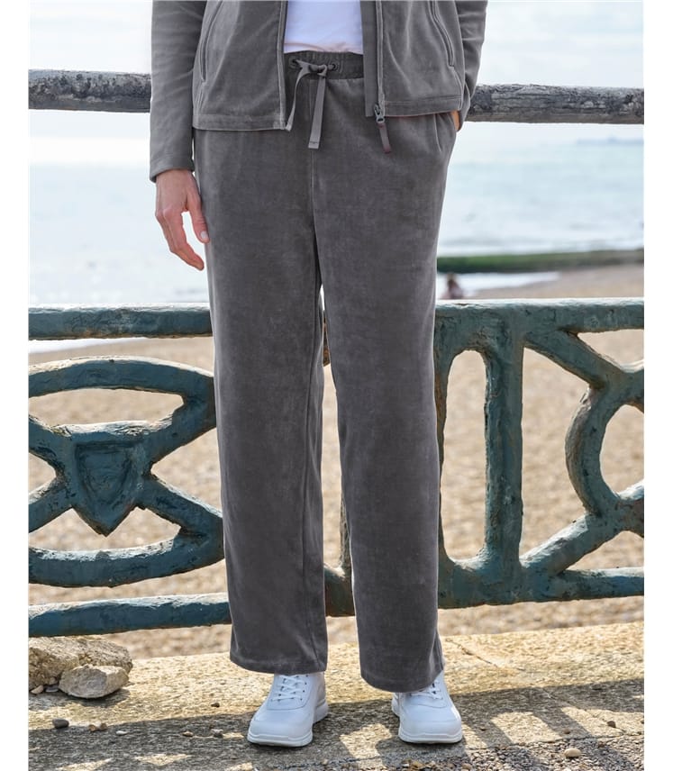 Asana Velour Straight Leg Trousers