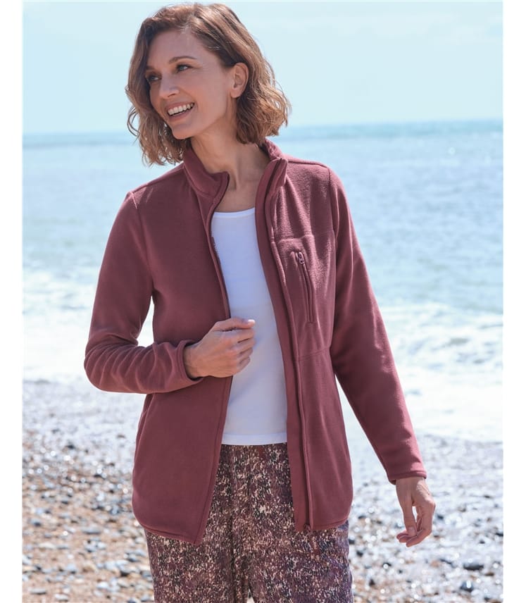 Girl Longline Zip Up Fleece Ladies Grey Longline Hoodie Zip Up Top