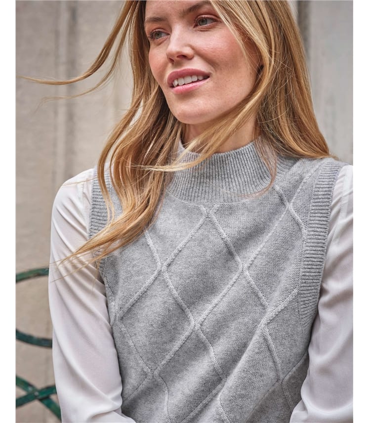 Cashmere Blend Cable Tank