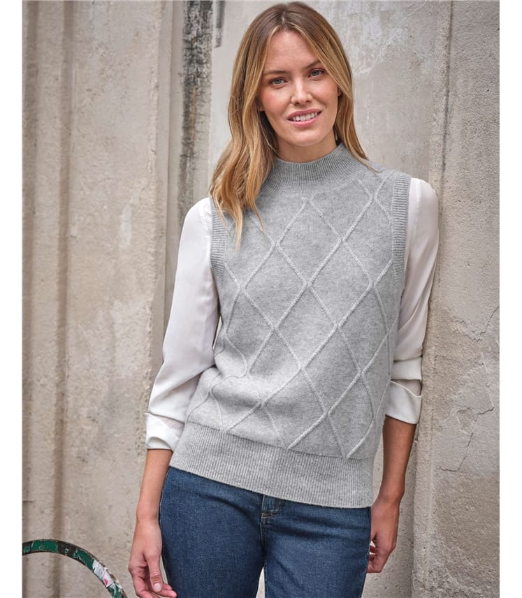Cashmere Blend Cable Tank