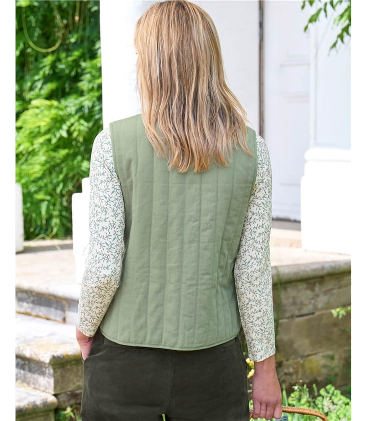 Quilted Button Through Gilet