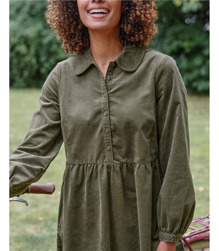 Petal Collar Cord Dress