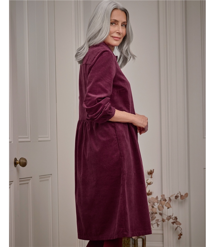 Robe brodée à col en pétale et cordon - Femme - 100 % coton