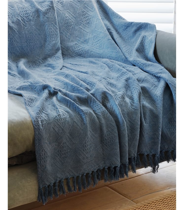 Cotton Diamond Jacquard Throw