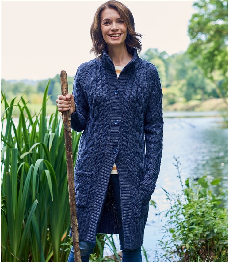 Pure Wool Aran Coatigan