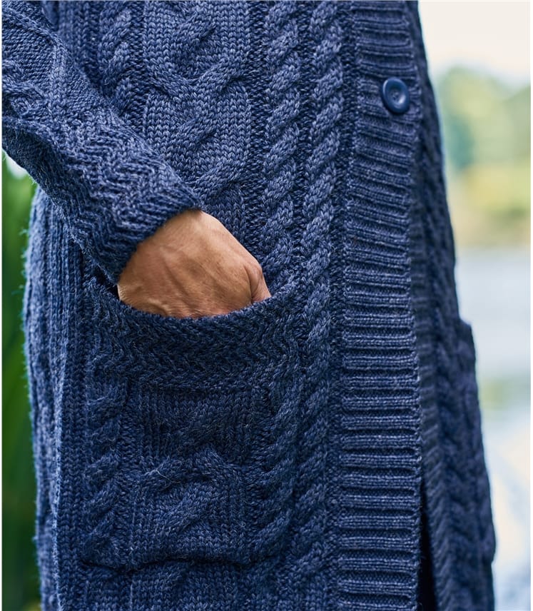 Pure Wool Aran Coatigan