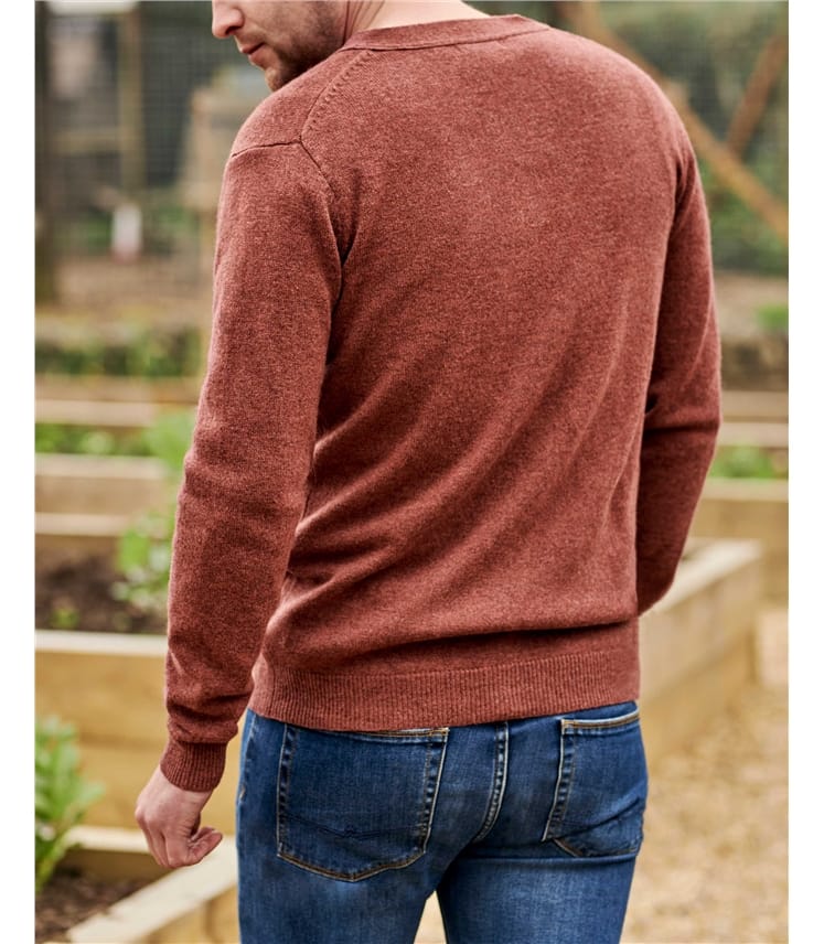 Mens Lambswool V Neck Cardigan