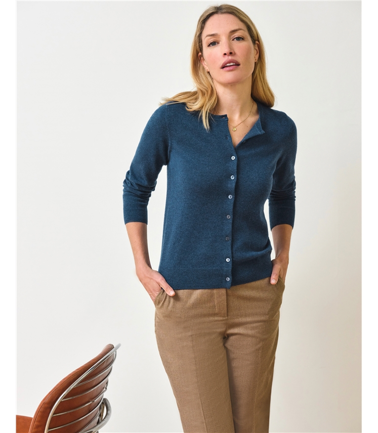 Cashmere Crew Neck Cardigan