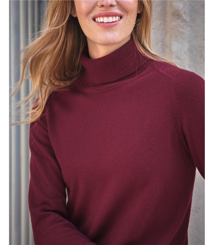 Womens Cashmere Polo Neck Sweater