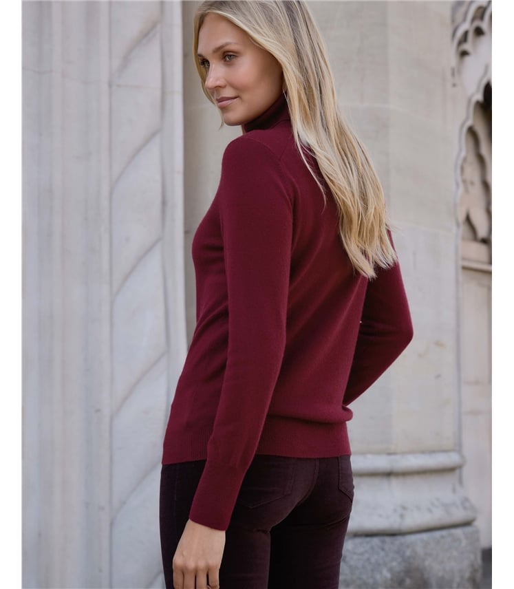 Womens Cashmere Polo Neck Sweater