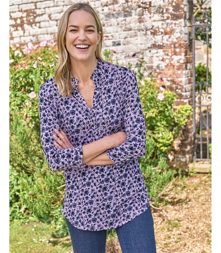 Long Line Printed Shirt