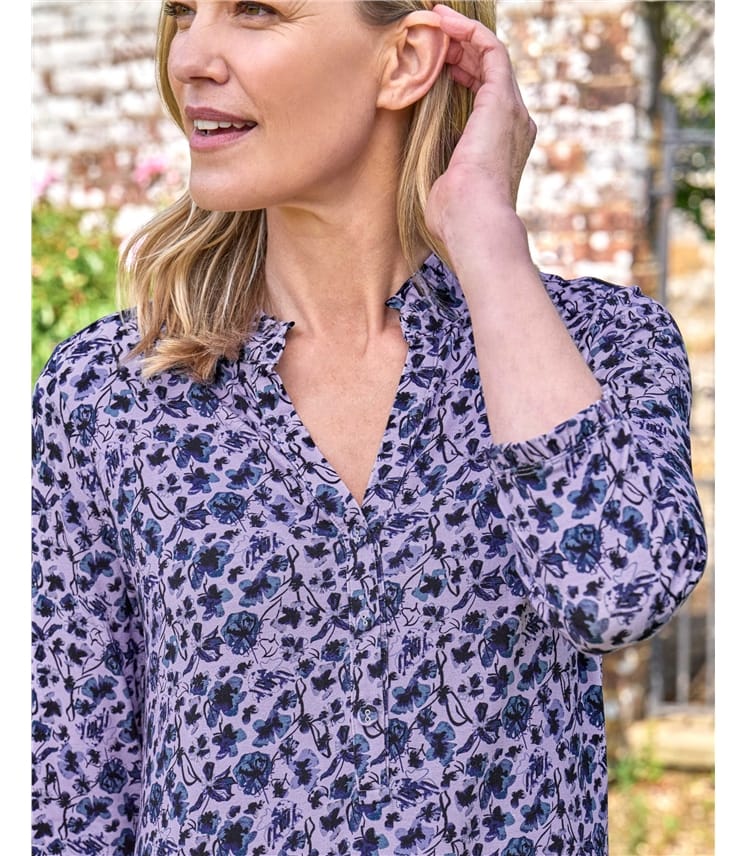 Long Line Printed Shirt