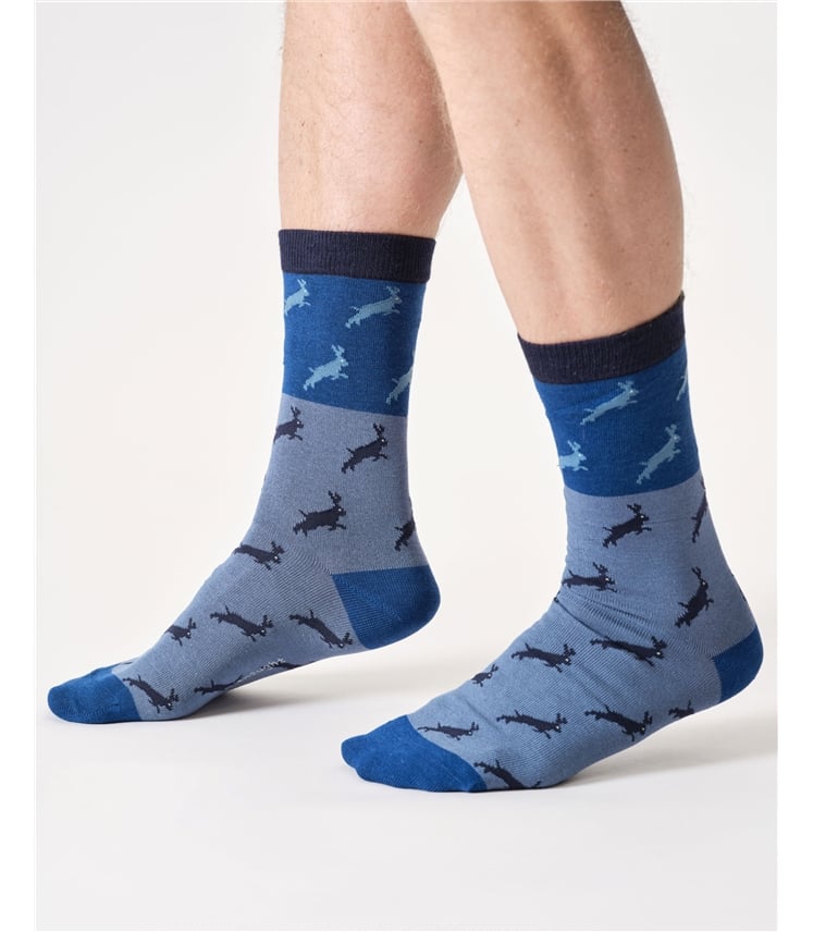 Mens Hare Bamboo Crew Socks