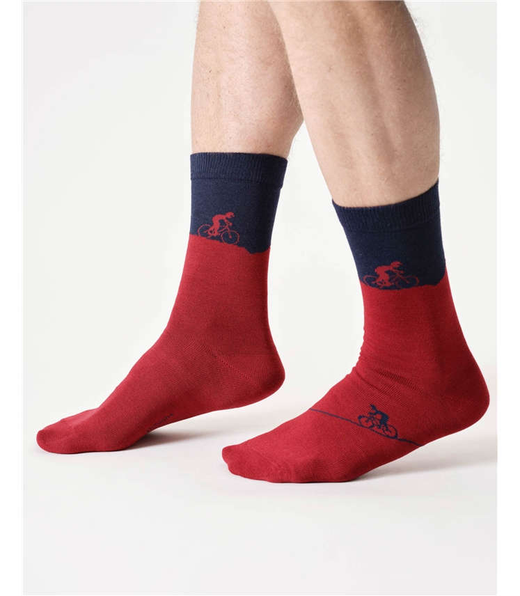 Mens Mountain Bike Bamboo Crew Socks