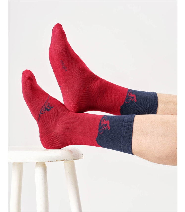 Mens Mountain Bike Bamboo Crew Socks
