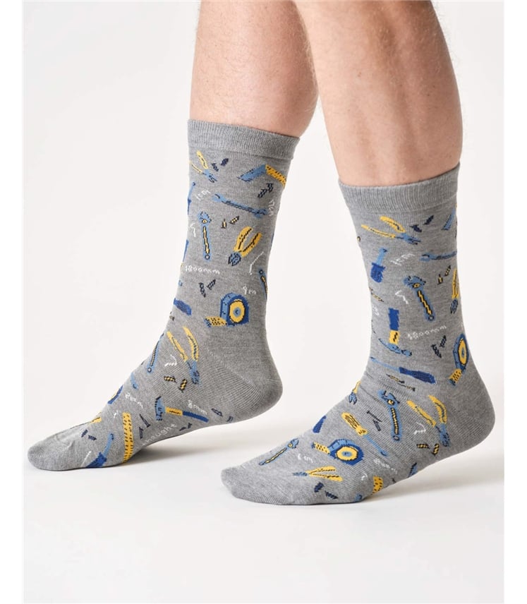 Mens Diy Organic Cotton Gift Box Of 4 Socks
