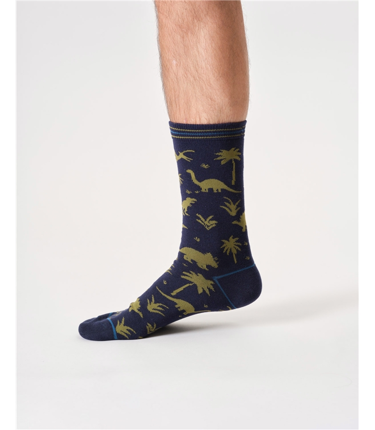 Mens Dino Organic Cotton Gift Box Socks