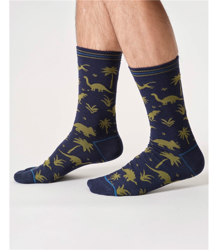 Mens Dino Organic Cotton Gift Box Socks