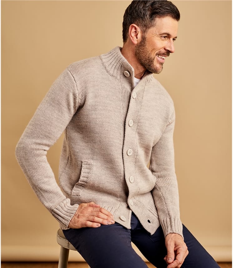 Mens oatmeal cardigan hotsell