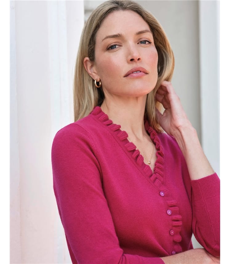 Cashmere Ruffle Cardigan