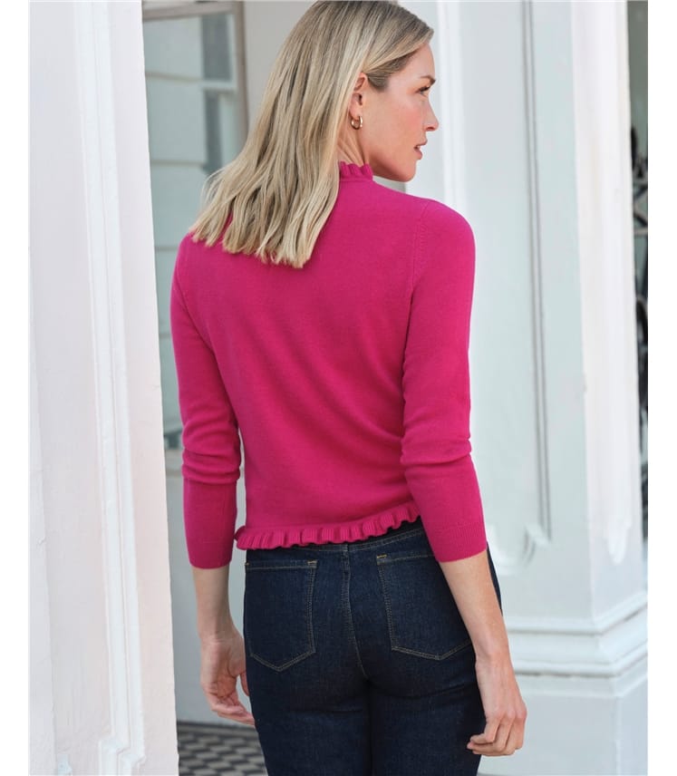 Cashmere Ruffle Cardigan