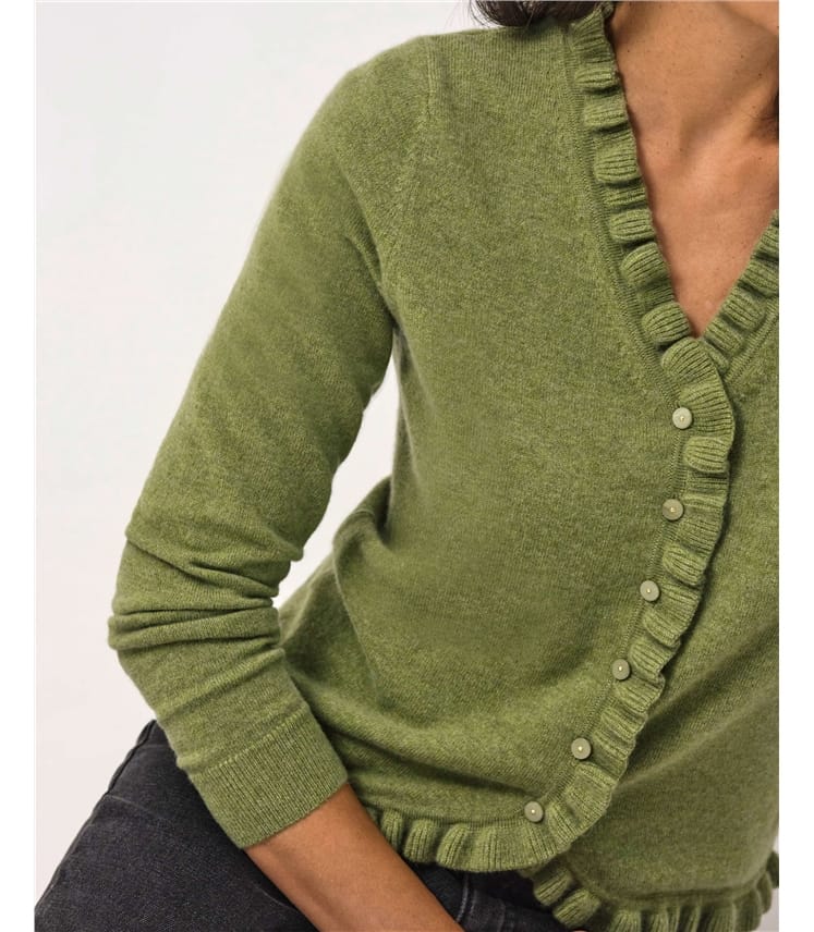 Cashmere Ruffle Cardigan