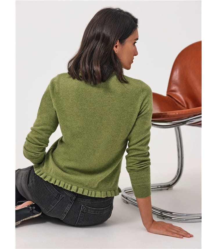 Cashmere Ruffle Cardigan
