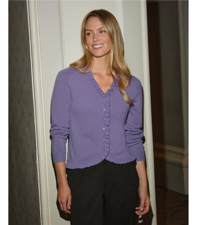 Cashmere Ruffle Cardigan