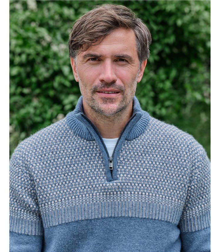 Textured Stitch Half Zip Jumper