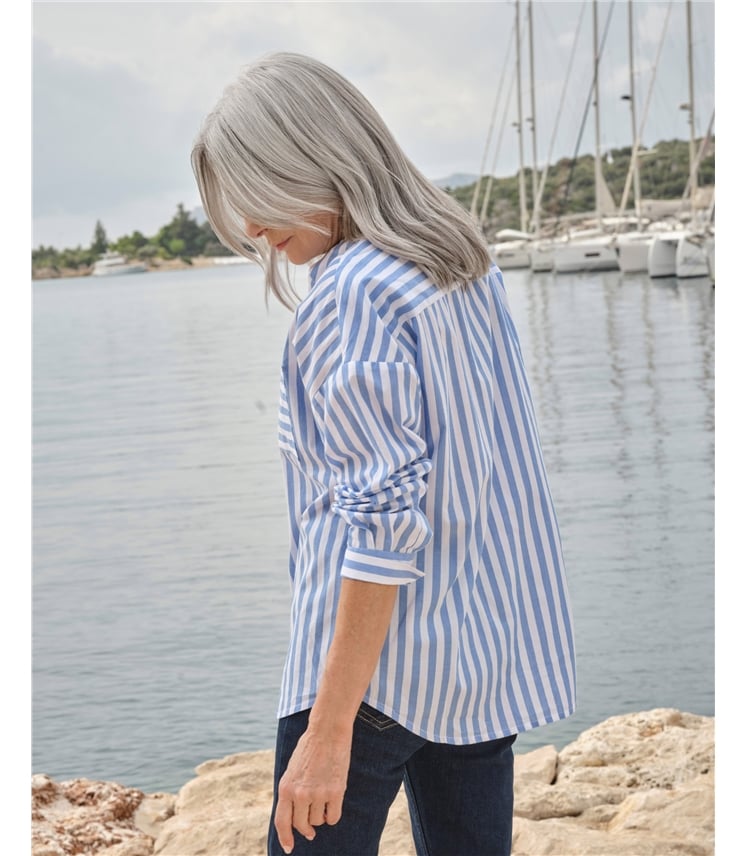 Chemise décontractée en coton à rayures