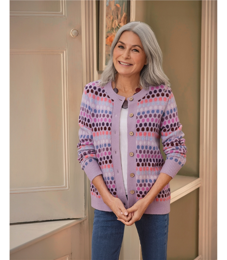 Multi Spot Stripe Cardigan