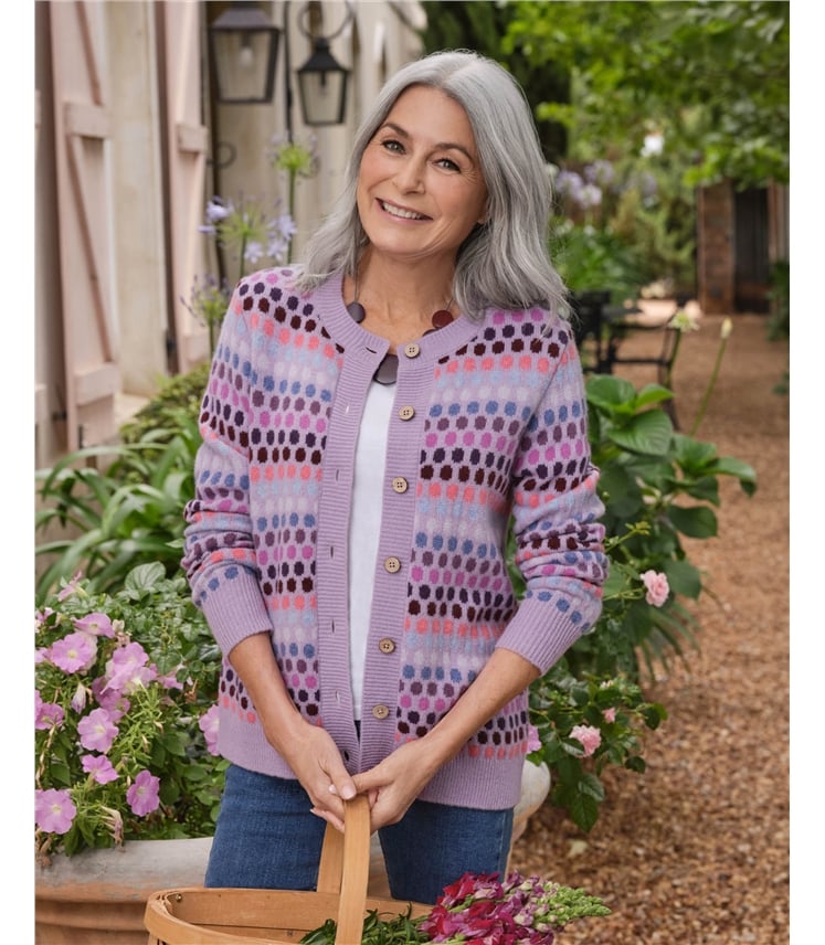 Multi Spot Stripe Cardigan